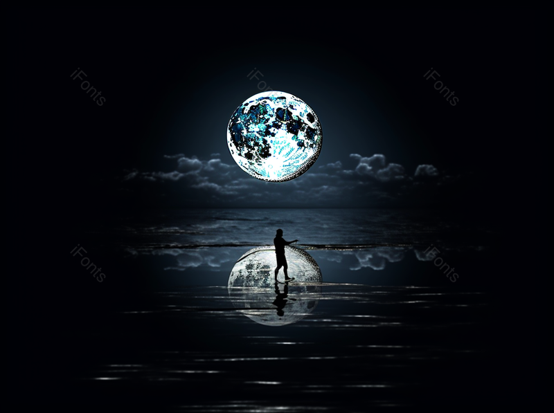 月亮下的倒影素材,高清,摄影图,摄影图片,图片大全,摄影图免费下载